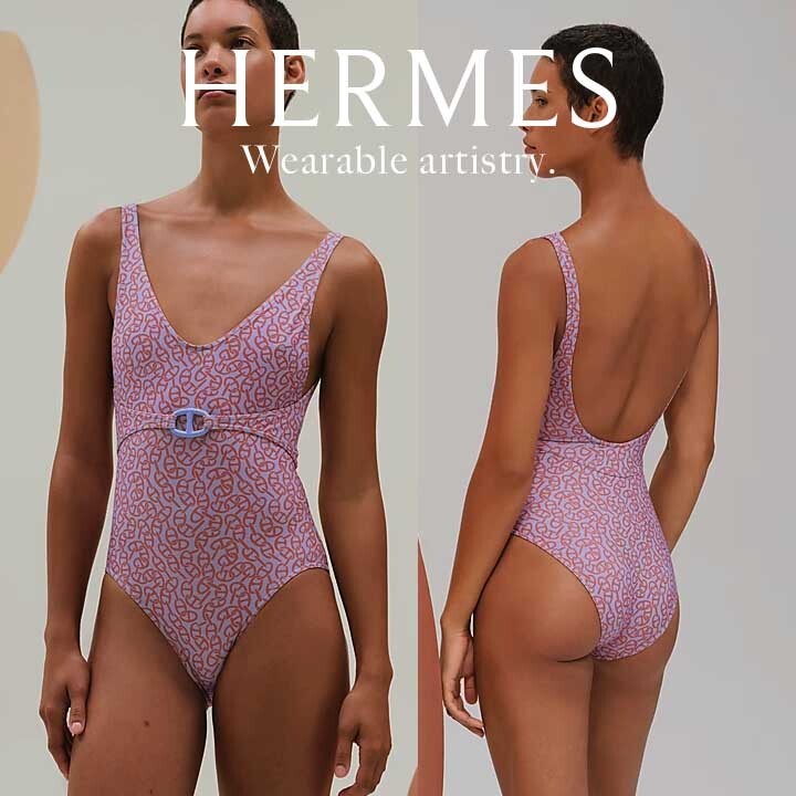 *夏映え確実*【HERMES】水着《Bleu Faience》バックルが主役