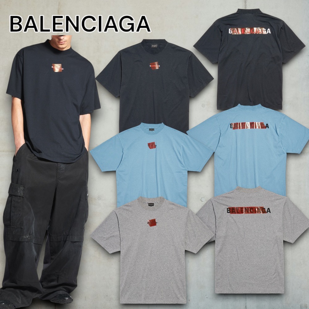 【BALENCIAGA】メンズ Taped Back Tシャツ ミディアムフィット