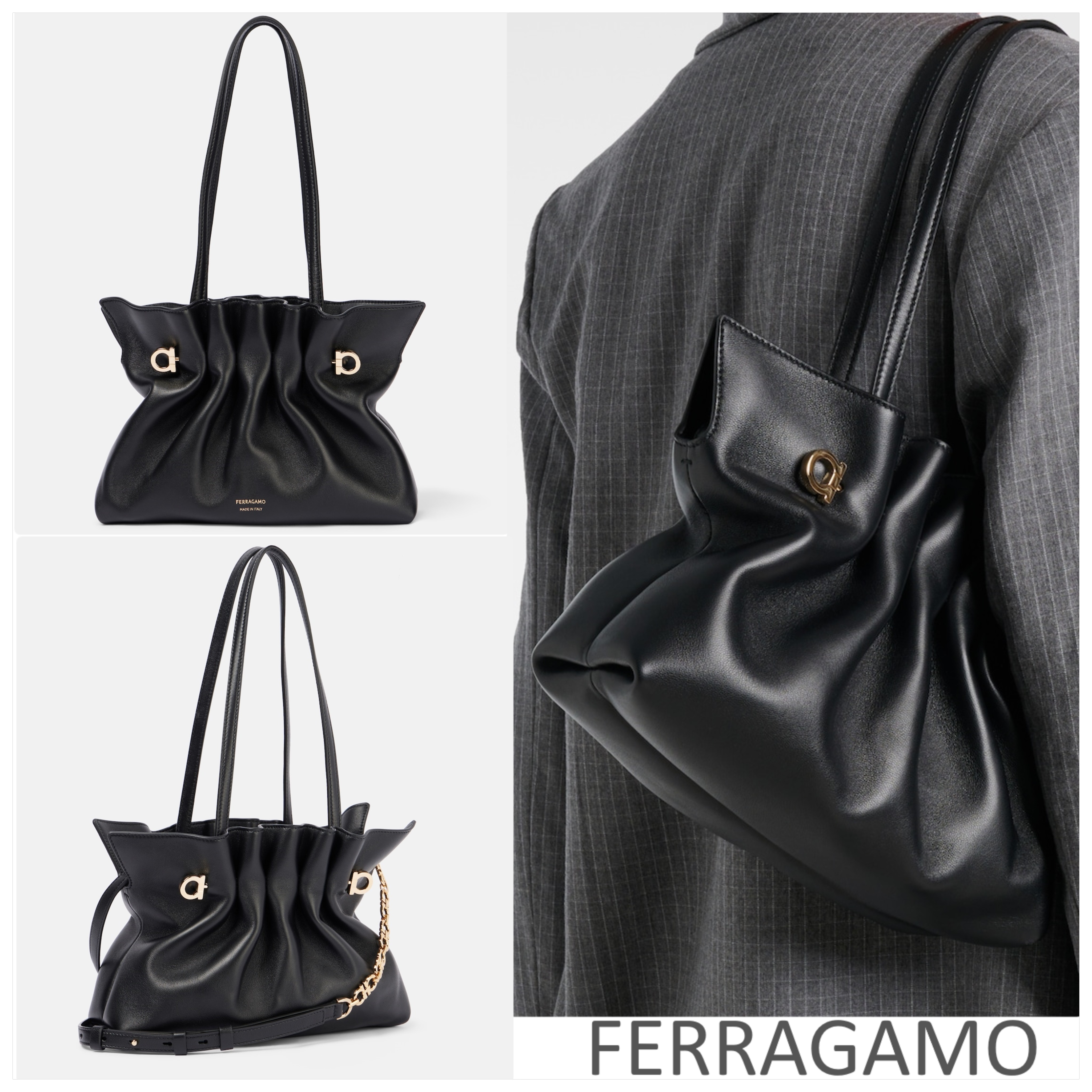 関税送料込 FERRAGAMO フェラガモ ソフトバッグ S