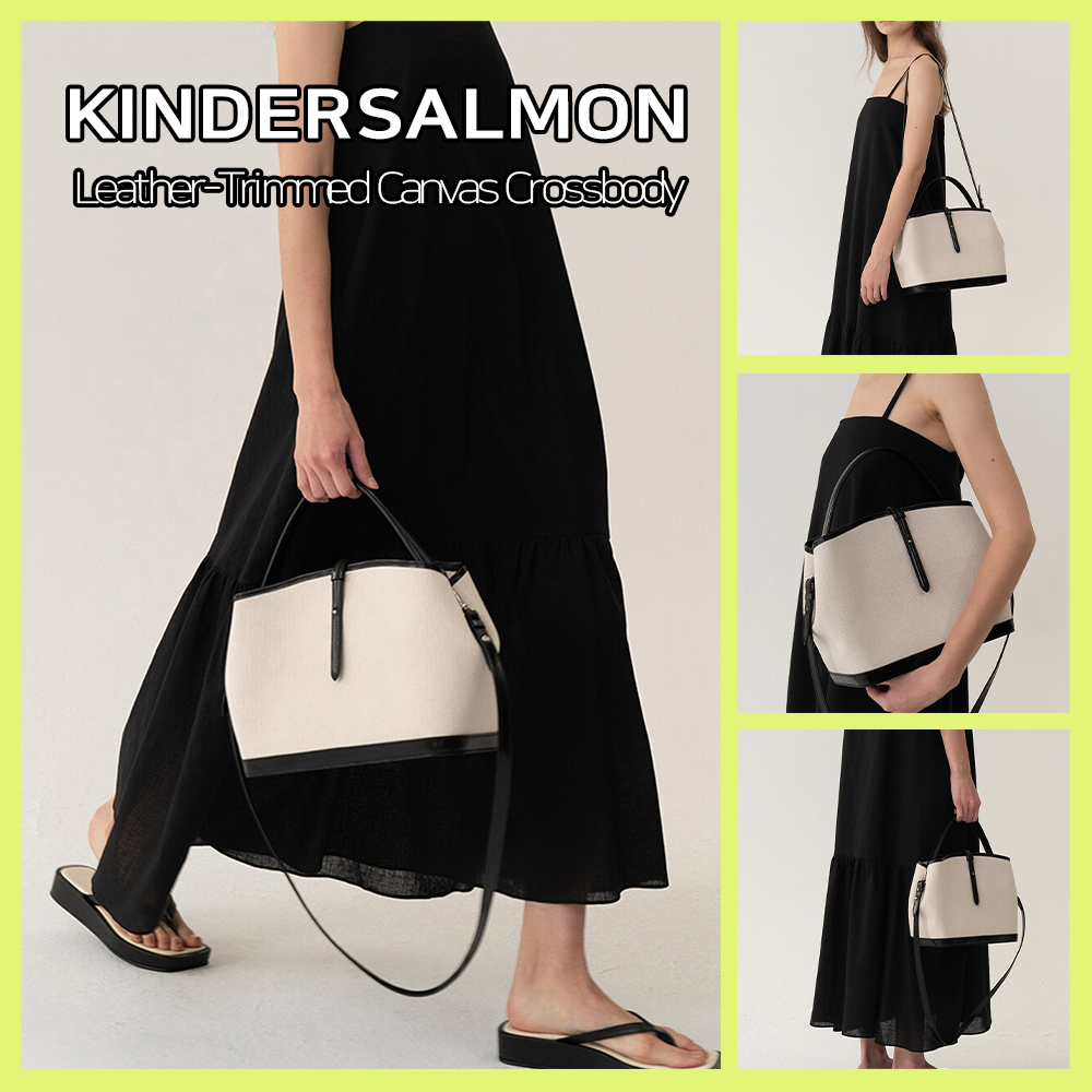 【KINDERSALMON】Leather-Trimmed Crossbody ●送料・関税込●