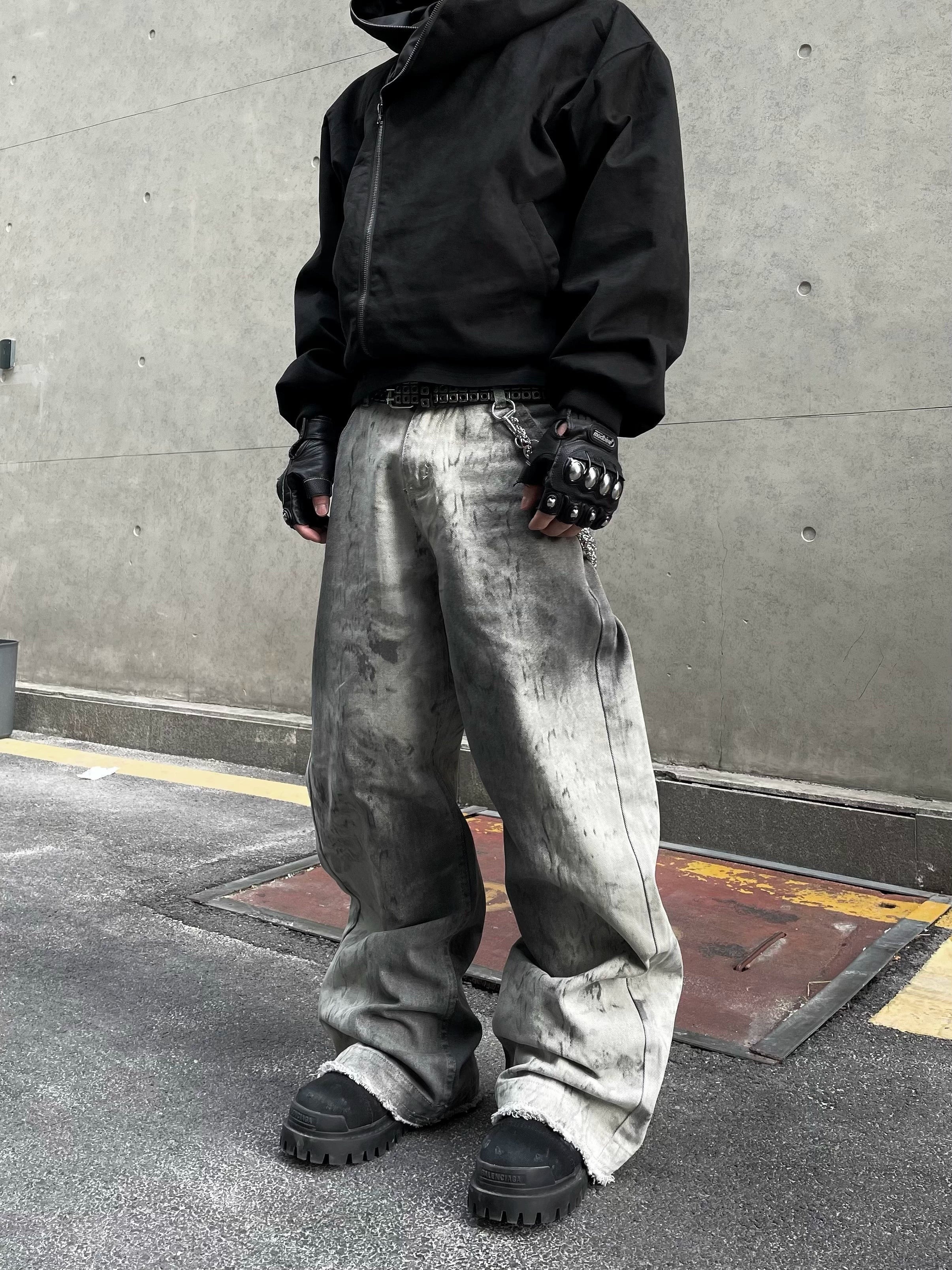 デニム・ジーパン DARKFOG Niche Ink Snake Denim Pants