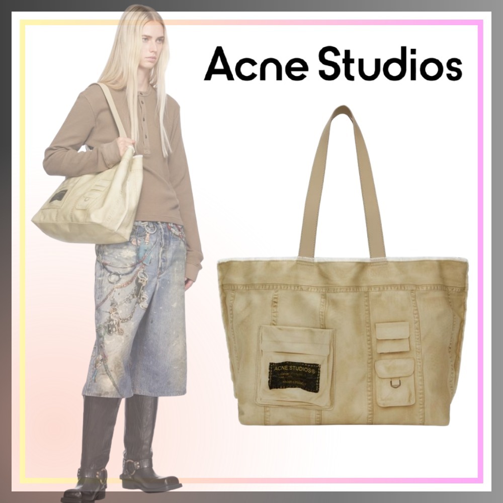 【ACNE STUDIOS】アクネ ロゴ プリント トートバッグ