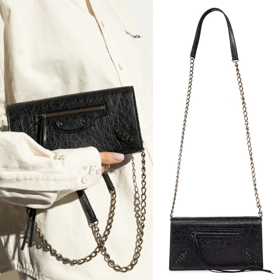 ＊BALENCIAGA＊ Le City Wallet Leather Shoulder Bag