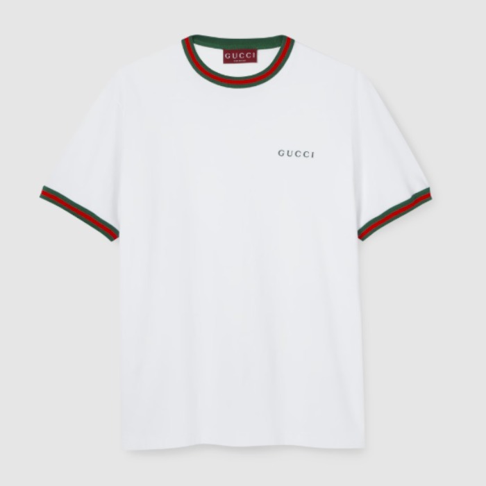 GUCCI《エンブロイダリー付 コットンTシャツ》 ホワイト 直営店