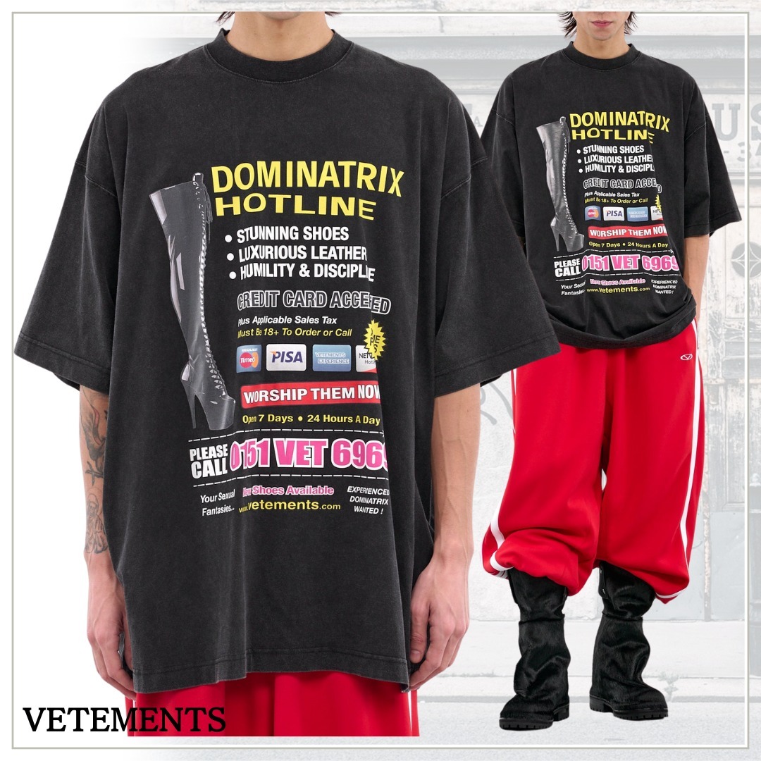 【vetements】ドミナトリックスホットライン特大Tシャツ