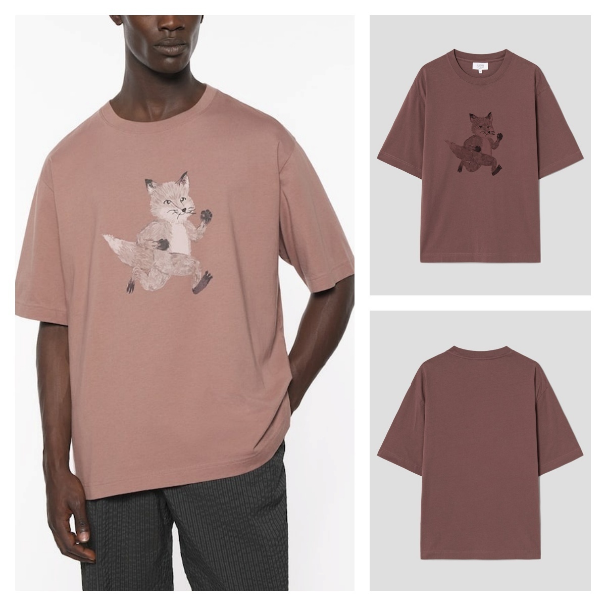 ★メゾンキツネ★Men Speedy Fox Print Oversize Tee-Shirt★
