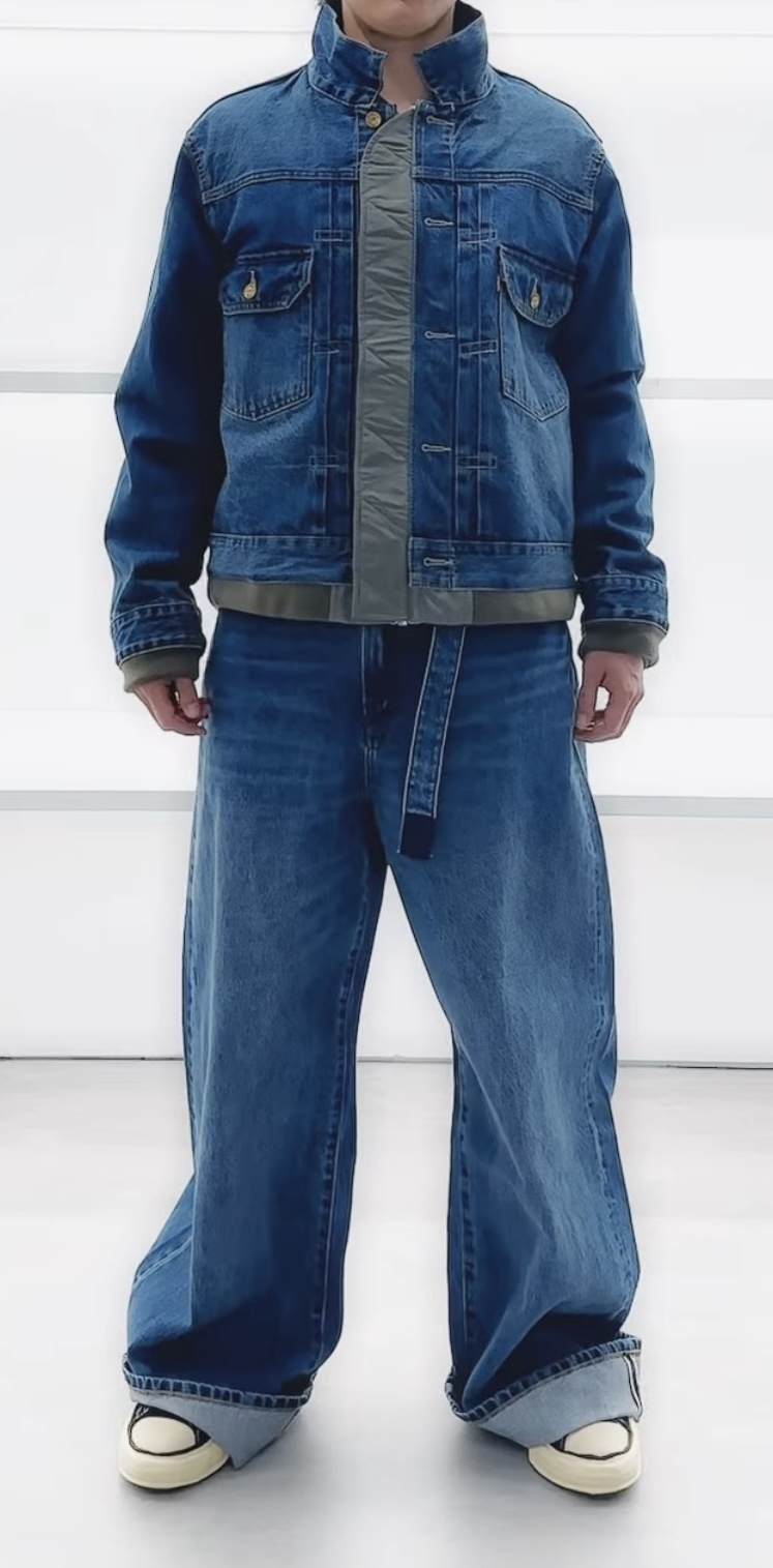 在庫確保済み《sacai×Levi's》リバーシブルベルトワイドデニム