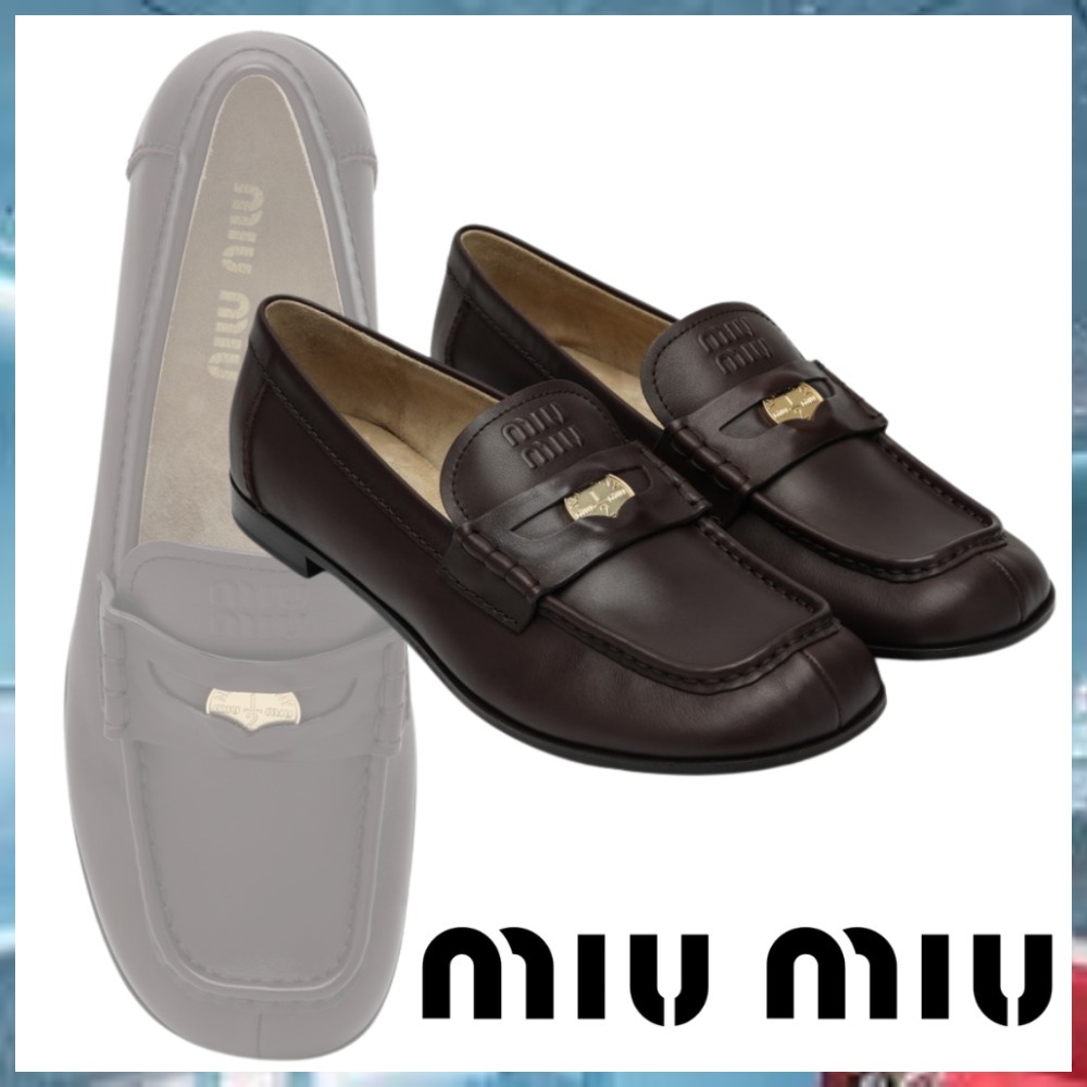 【MIUMIU】ペニーディテールのブラウンローファー