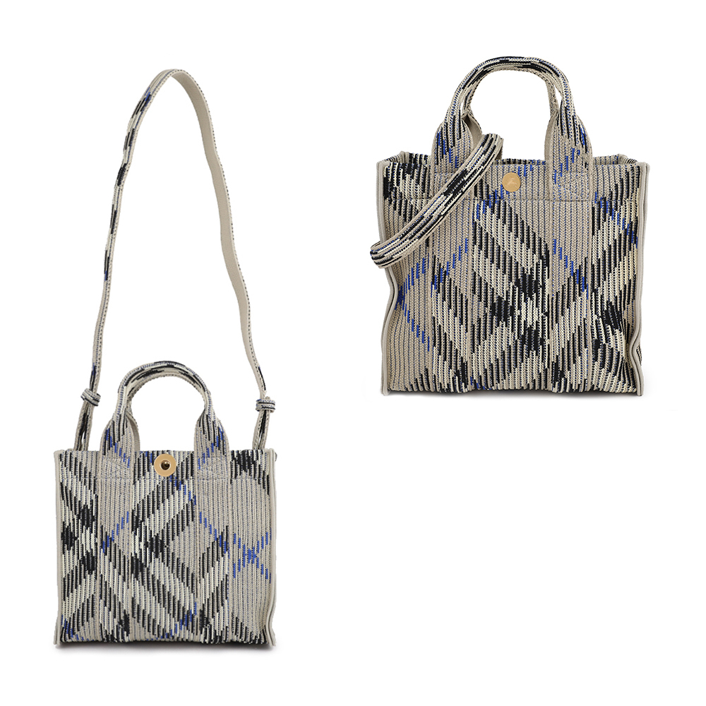 関税負担なし☆Burberry バーバリー ミニ チェック ニットトート