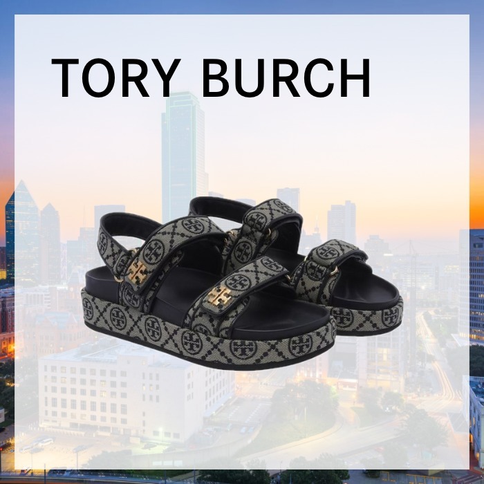 サンダル・ミュール Tory Burch T MONOGRAM KIRA SPORT SANDALS