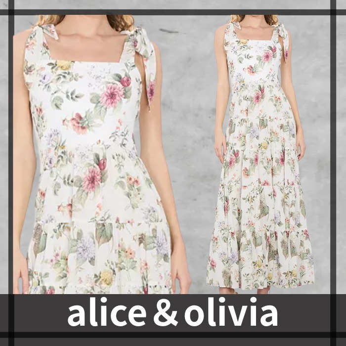 必見★【alice＆olivia】Monnie Shoulder タイ マキシ ドレス