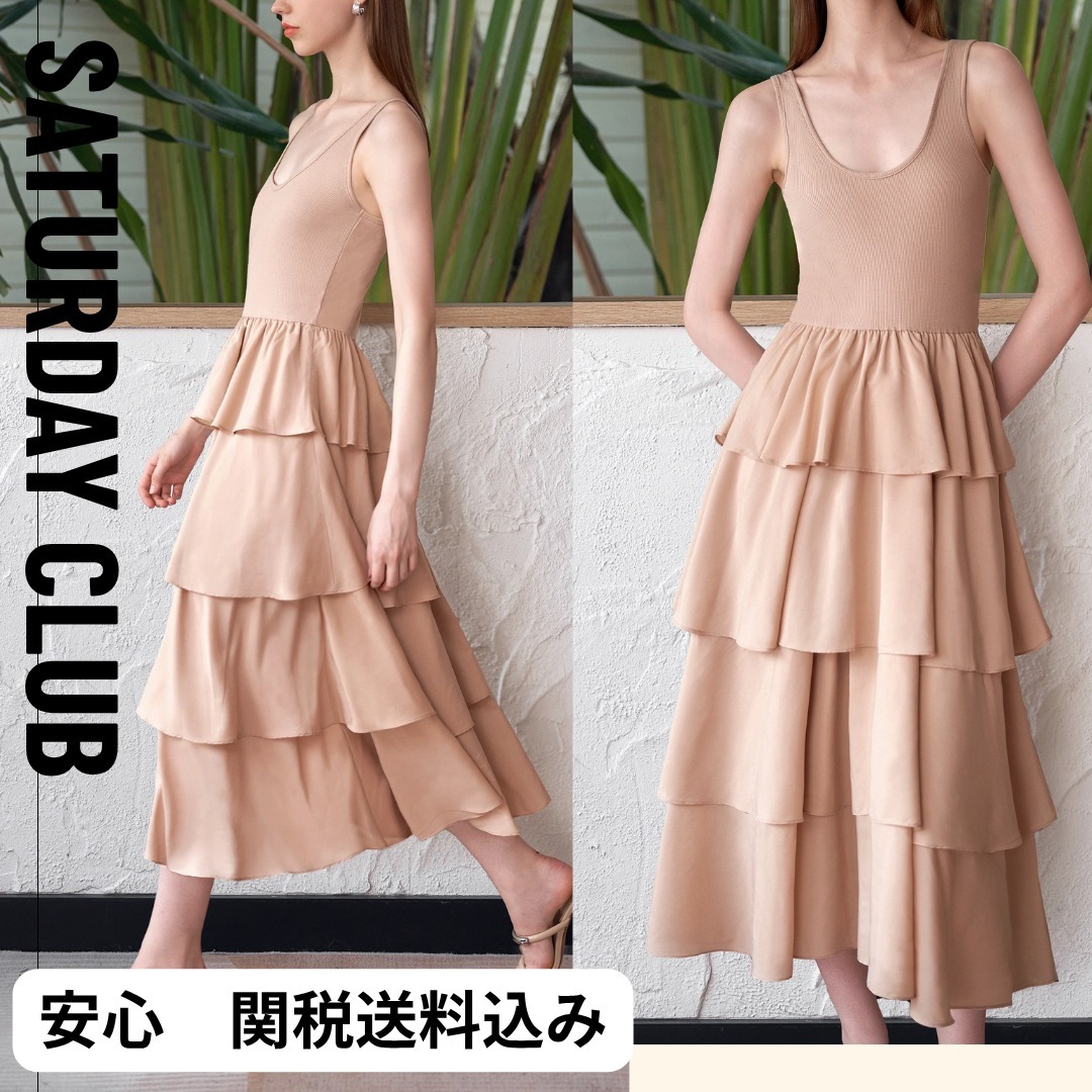 ☆SaturdayClub ティアードノースリーブワンピース