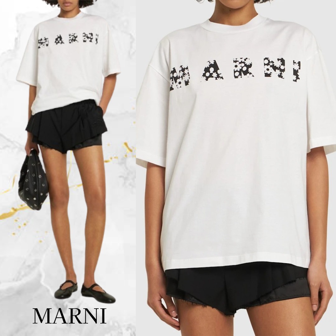 MARNI☆コットン ジャージー 半袖 Tシャツ
