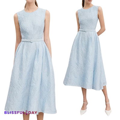 ワンピース [BAU by Bride And You] ERICA jacquard voluminous long dress