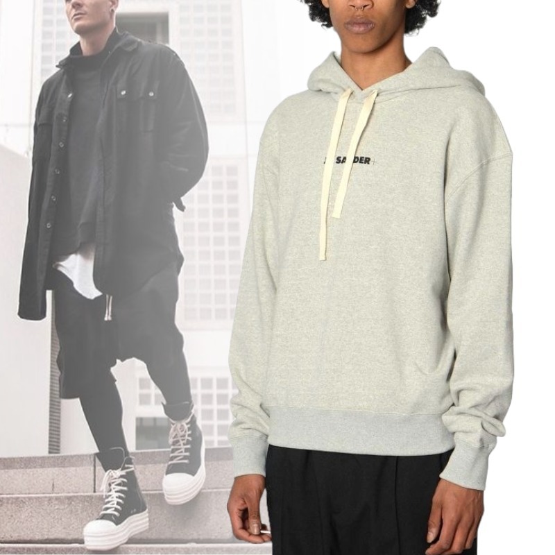 大人気! Jil Sander+ ロゴプリント コットン フーディ シンプル