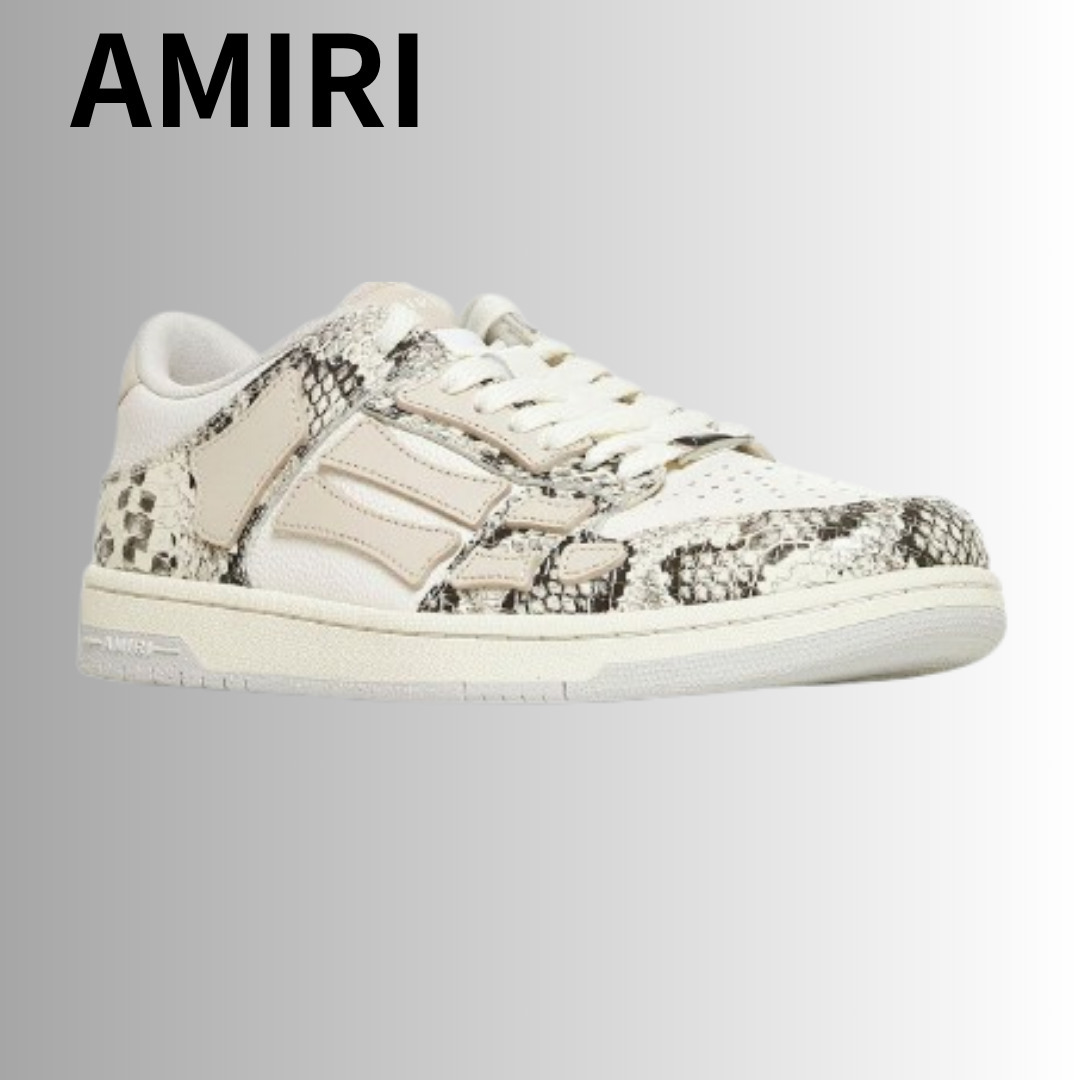 Amiri スケルトン パッチ ラウンドトゥ スニーカー