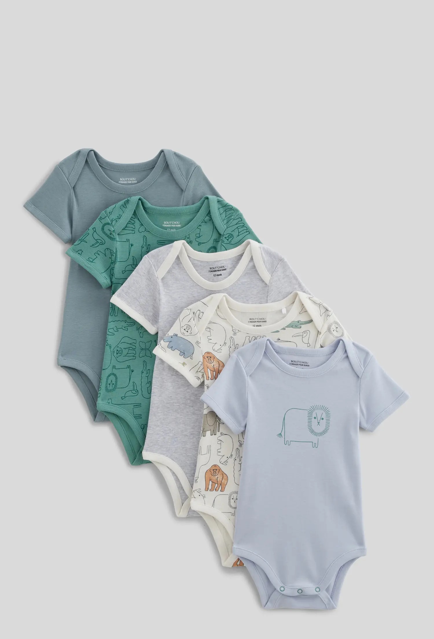 MONOPRIX (bout'chou) ボディ5枚セット 6-36m