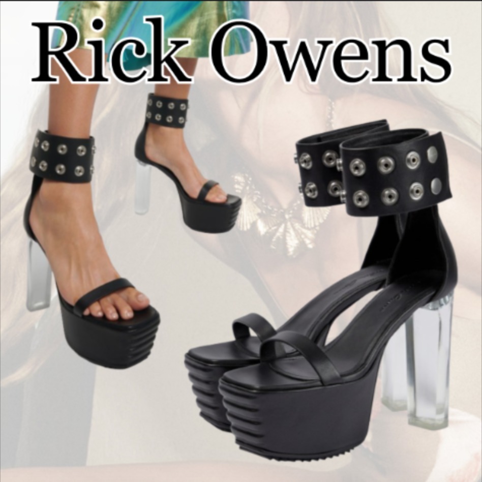【Rick Owens】ミニマルグリルレザープラットフォームサンダル
