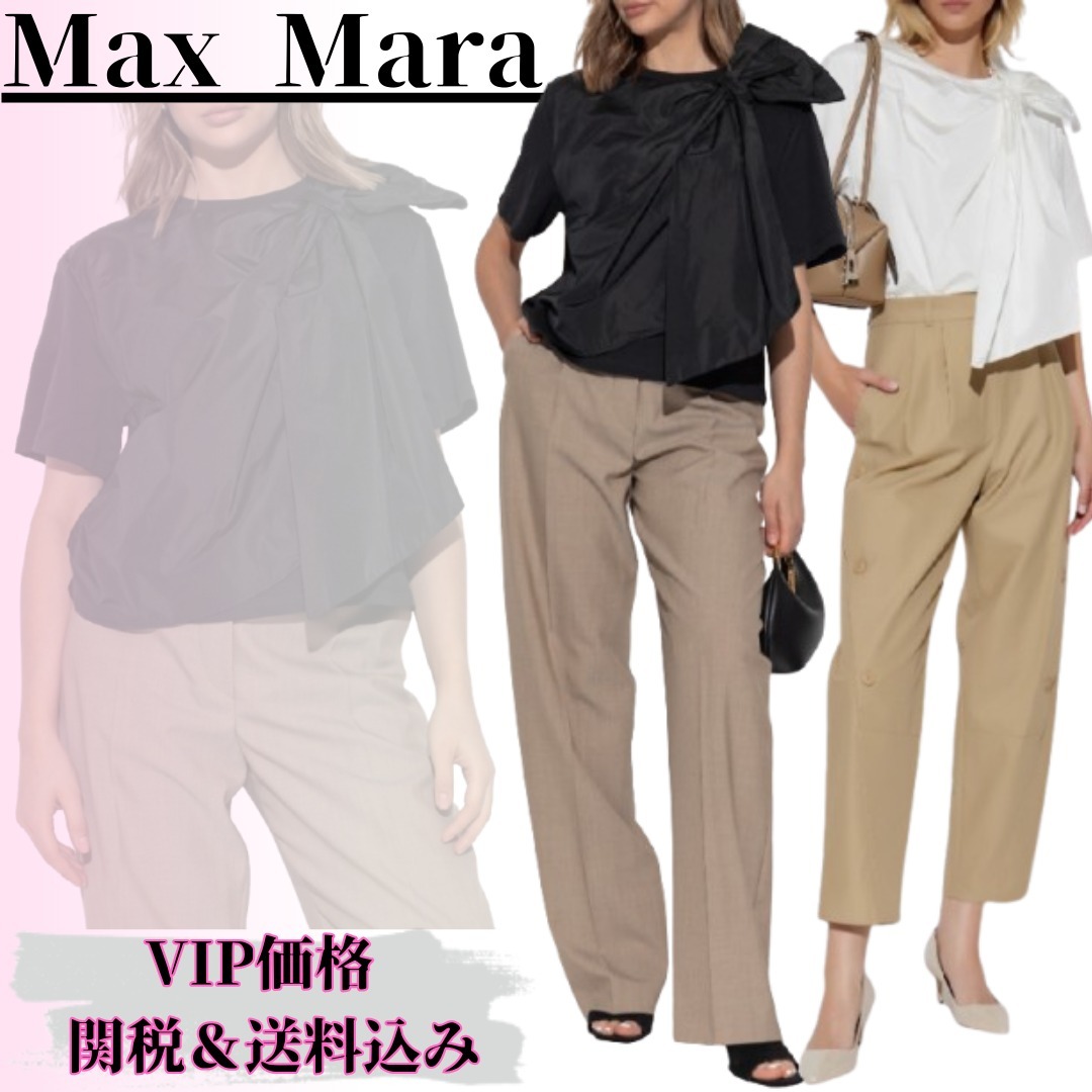 ◆25FW◆関送込【MAX MARA】COLLE*コットン*リボン*Tシャツ