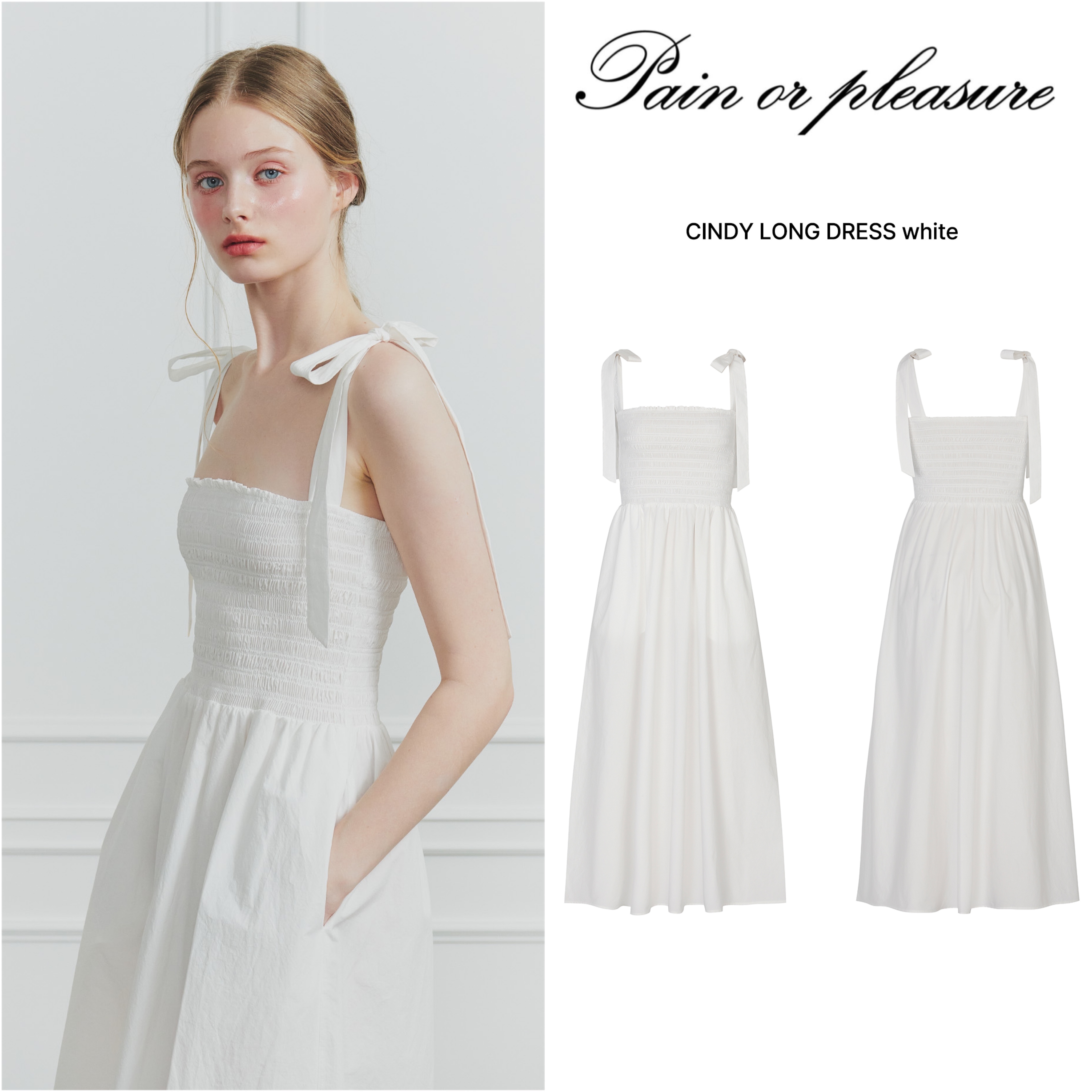 【韓国 PAIN OR PLEASURE】CINDY LONG DRESS white