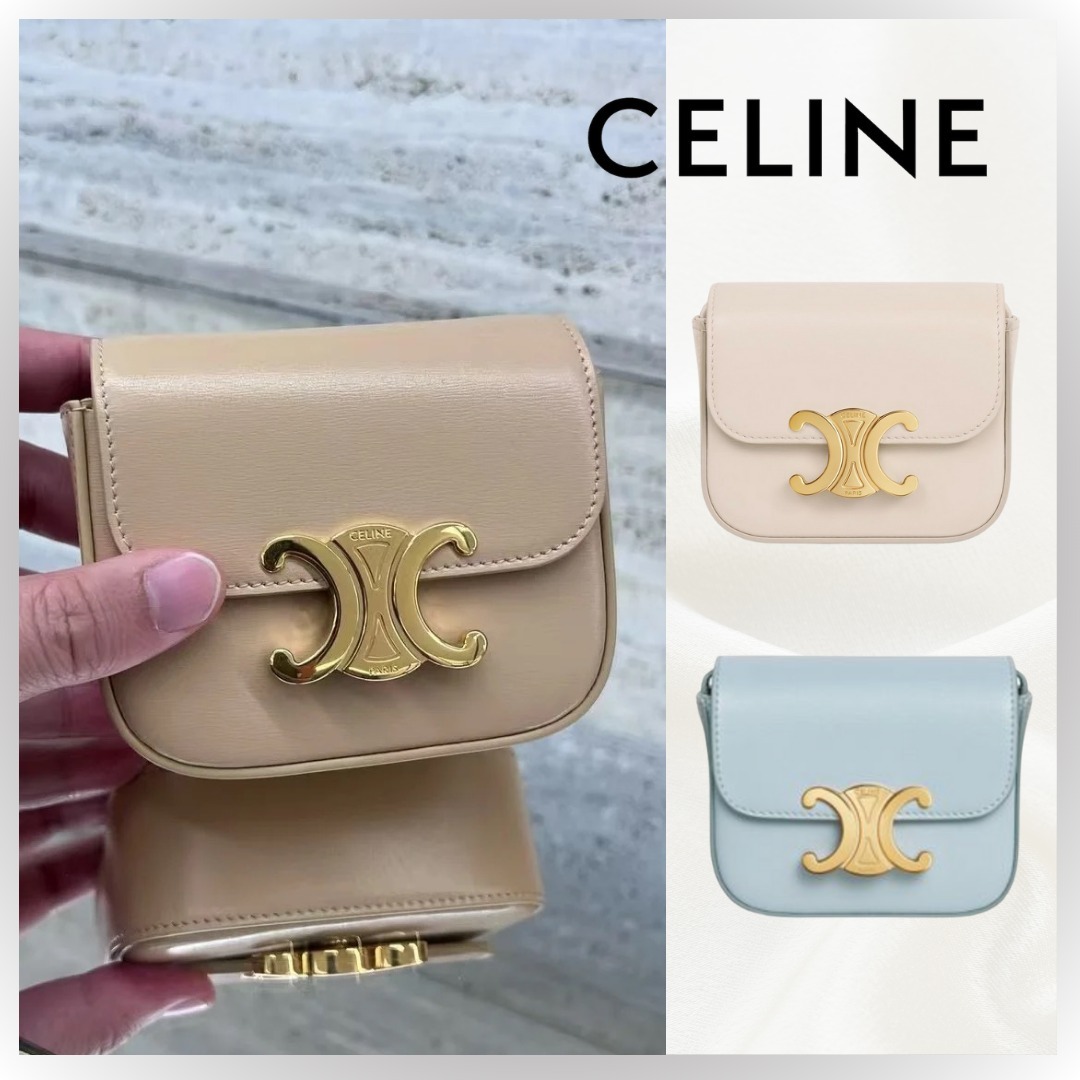 【CELINE】セリーヌ ミニ トリオンフ バッグ シャイニーカーフ