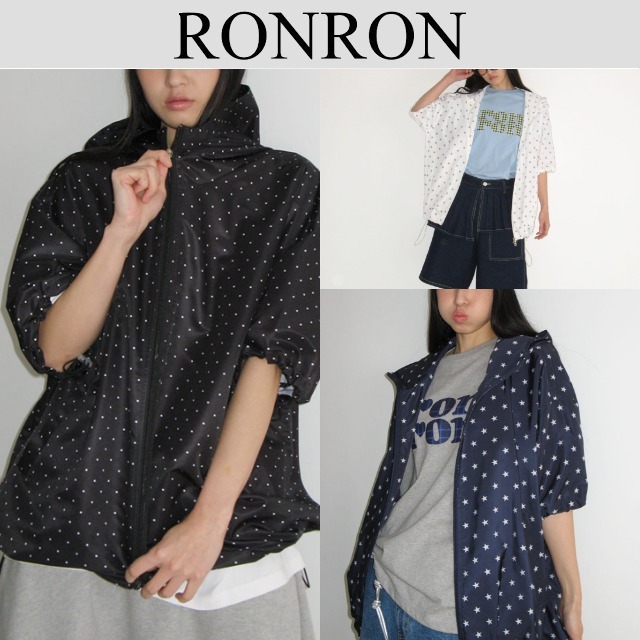 【RonRon】 HOODED HALF SLEEVE WINDBREAKER 3色