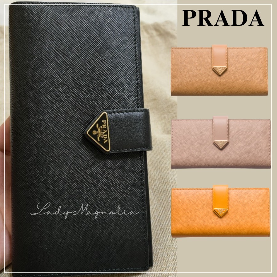【PRADA】日本未入荷！サフィアーノ＆スムースレザー 長財布