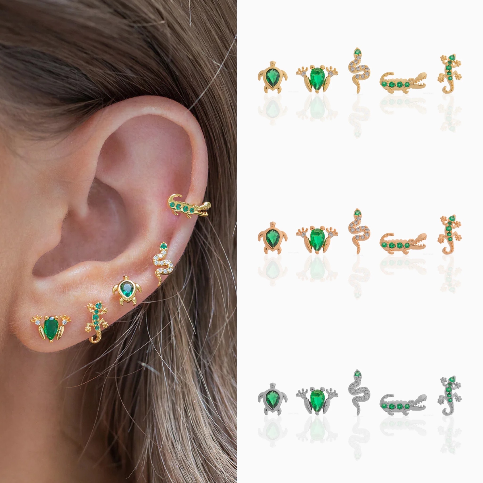 Girlscrew Disney Emerald Rainforest Stud Set ピアス 3色
