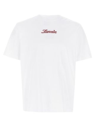 ランバン メンズ Tシャツ トップス Side Curb Oversized Logo T