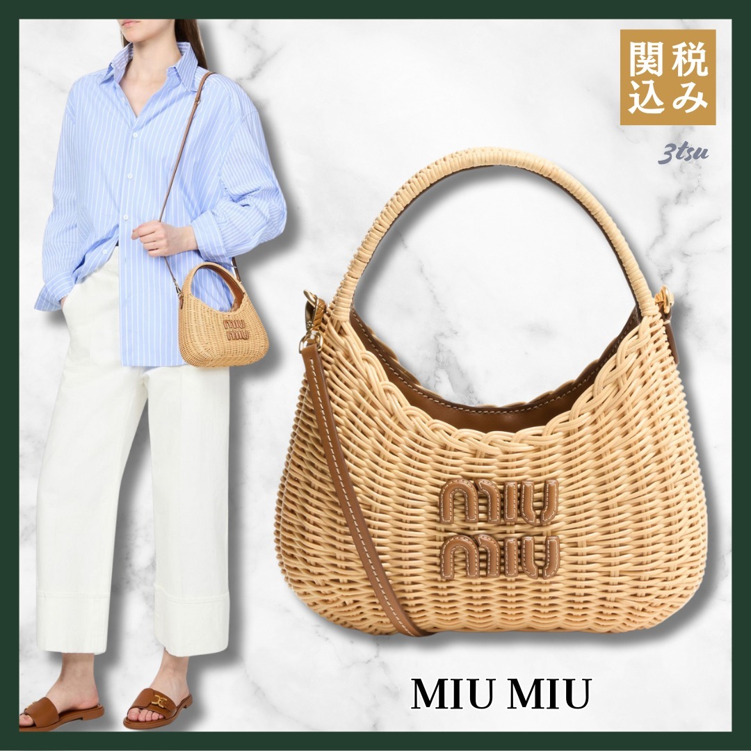 MiuMiu★アップリケロゴ Wander バスケットバッグ ショルダー 鞄