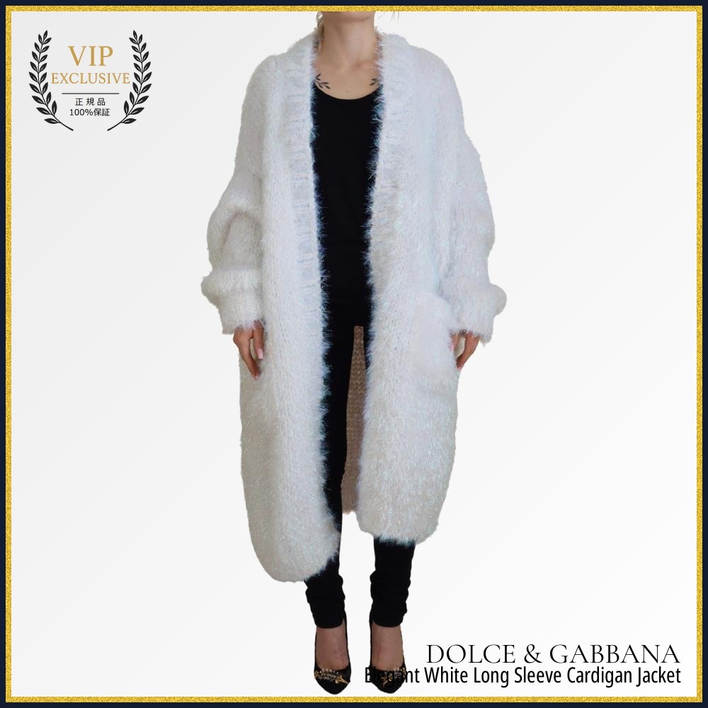 【VIP価格】DOLCE & GABBANA White Long Sleeve Cardigan