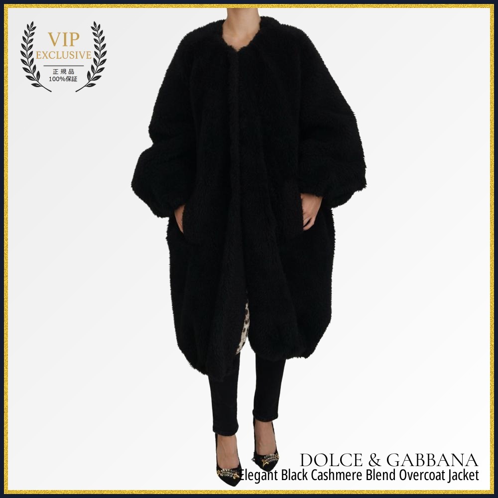 【VIP価格】DOLCE & GABBANA Black Cashmere Overcoat