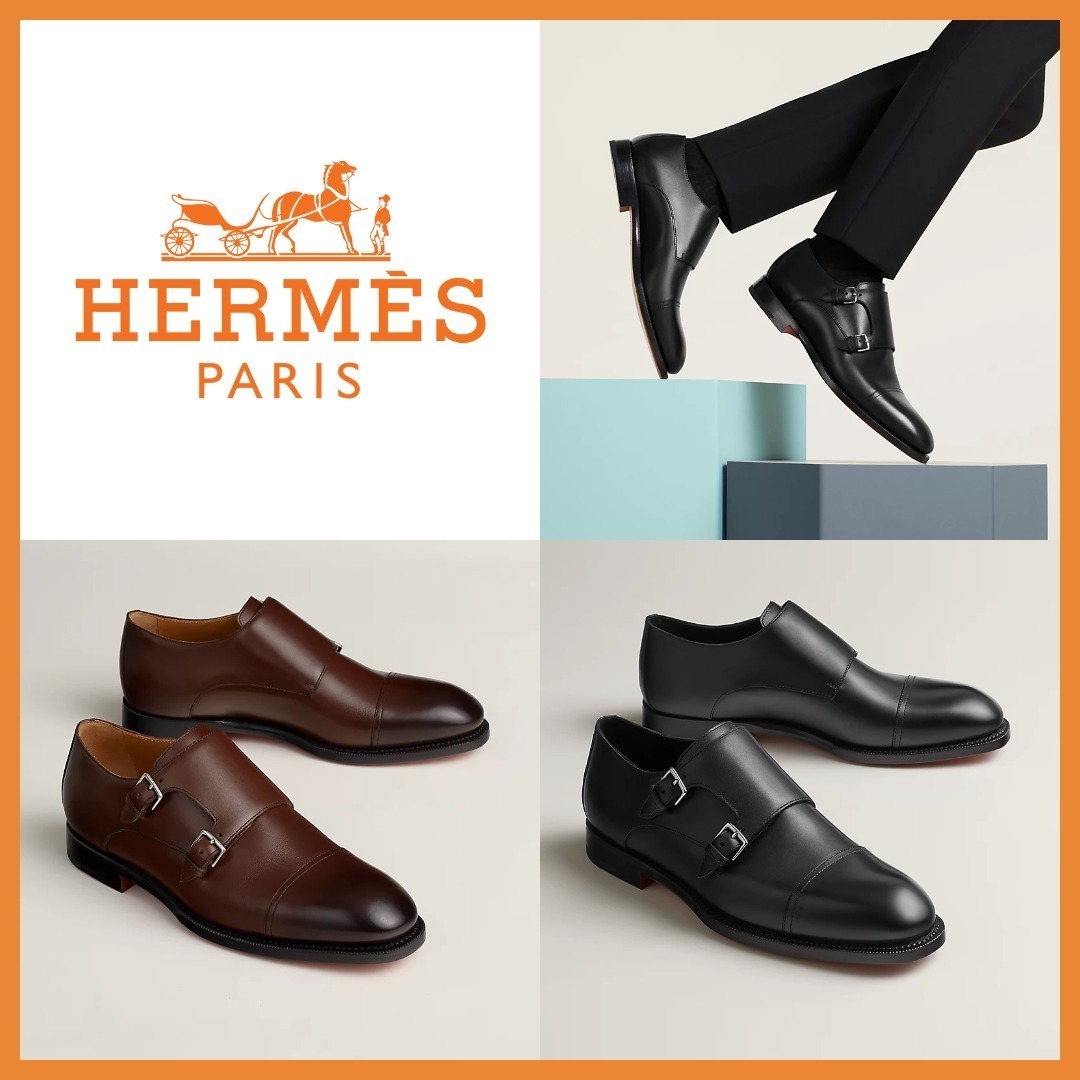 *エレガントに決まる*【HERMES】ダービー ケネス /モンク