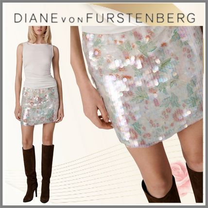 【完売必至】DIANE von FURSTENBERG ジャカードニット スカート セール】 [120-130]千鳥柄ジャカードニットスカート （ミニ
