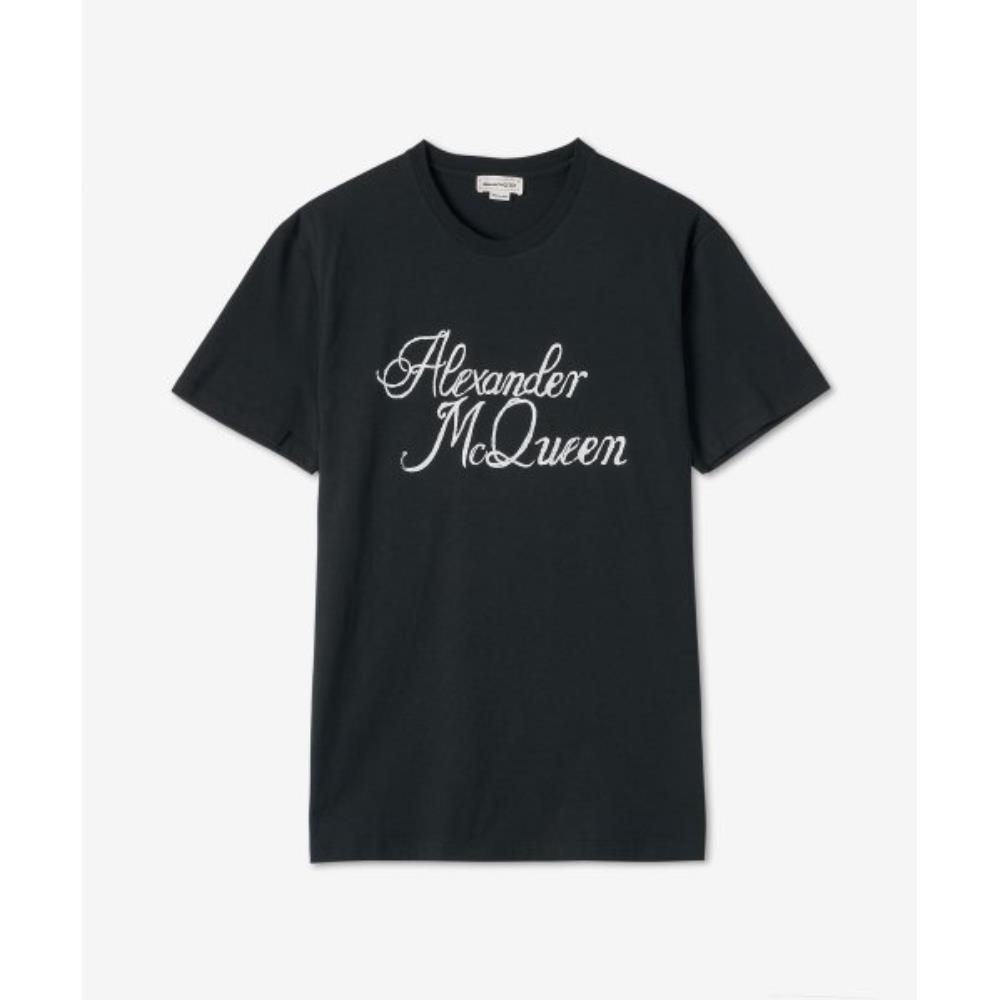 ★alexander mcqueen★ Signature Short Sleeve T-Shirt Black W