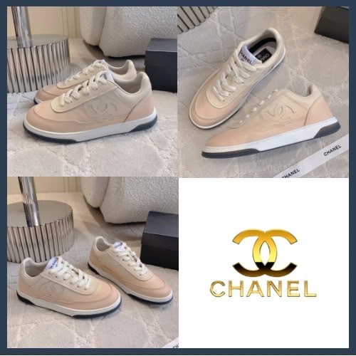 【柔らかベージュ♪】CHANEL ローカットスニーカー