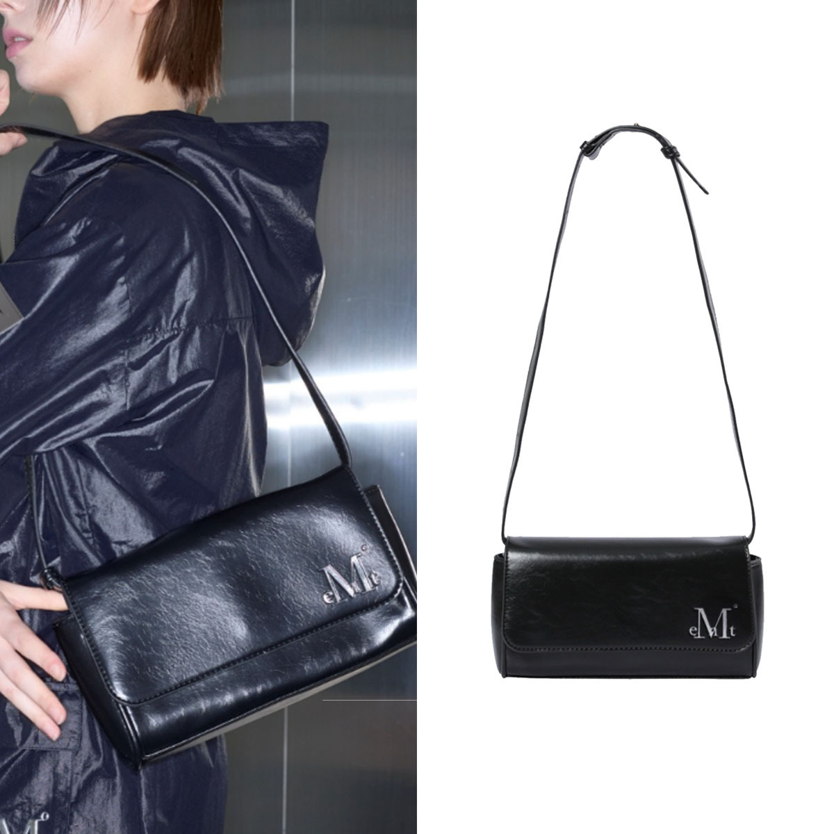 ショルダーバッグ・ポシェット MUCENT BANON SILVER STICH SQUARE SHOULDER BAG 5BMR0110