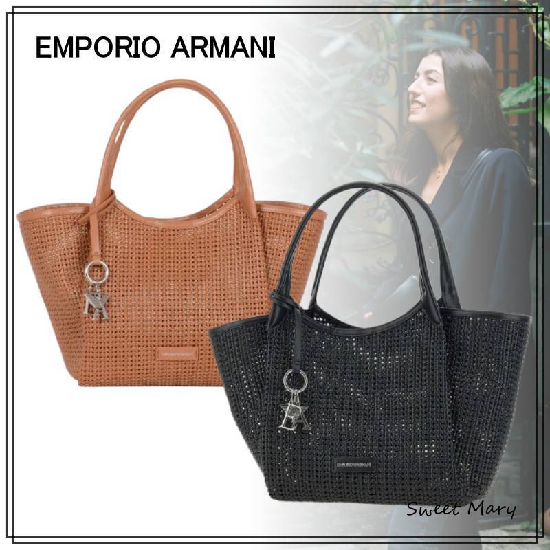 EMPORIO ARMANI☆ロゴ チャーム ショッパーバッグ♪送料込