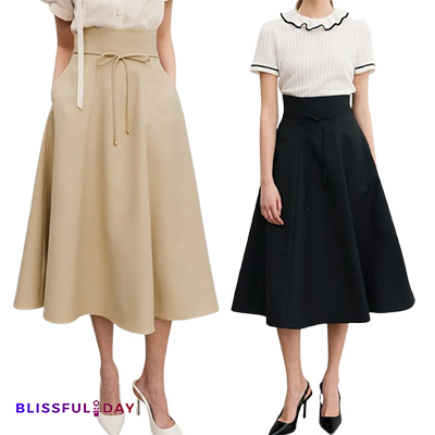 スカート [BAU by Bride And You] COLLEEN High waisted long skirt