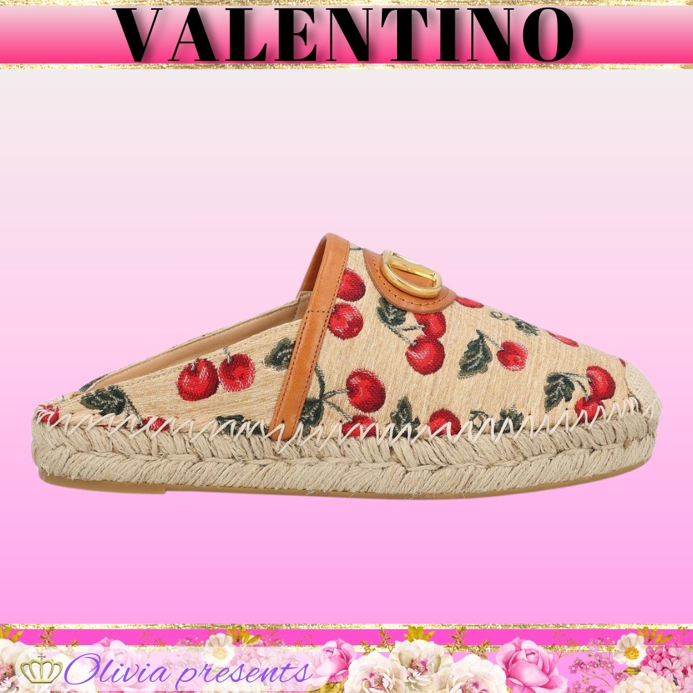 VALENTINO＞＞チェリーモチーフ スリッポン エスパドリーユ