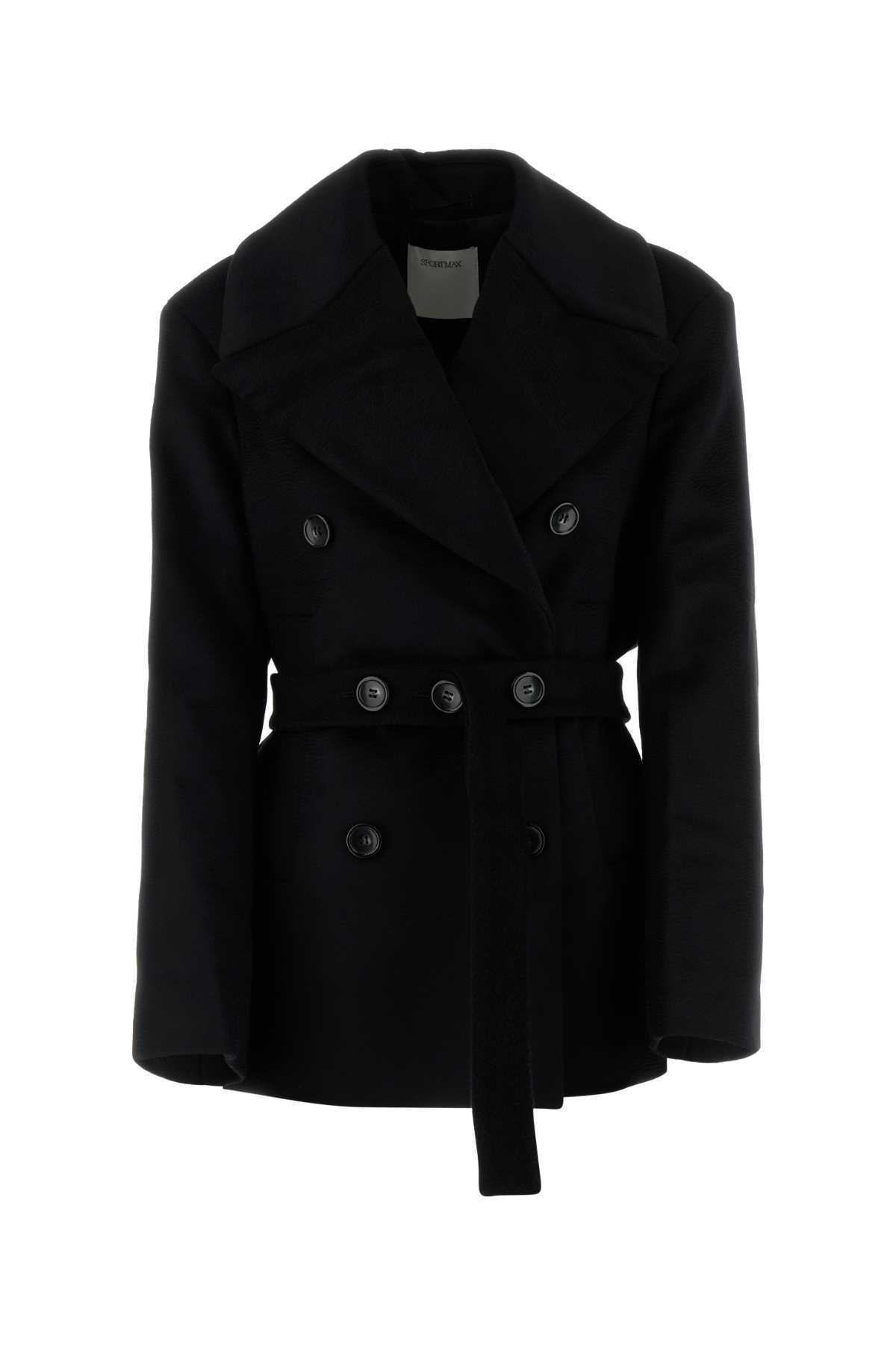 【関税&送料込】Sportmax Black Wool Orchis Coat