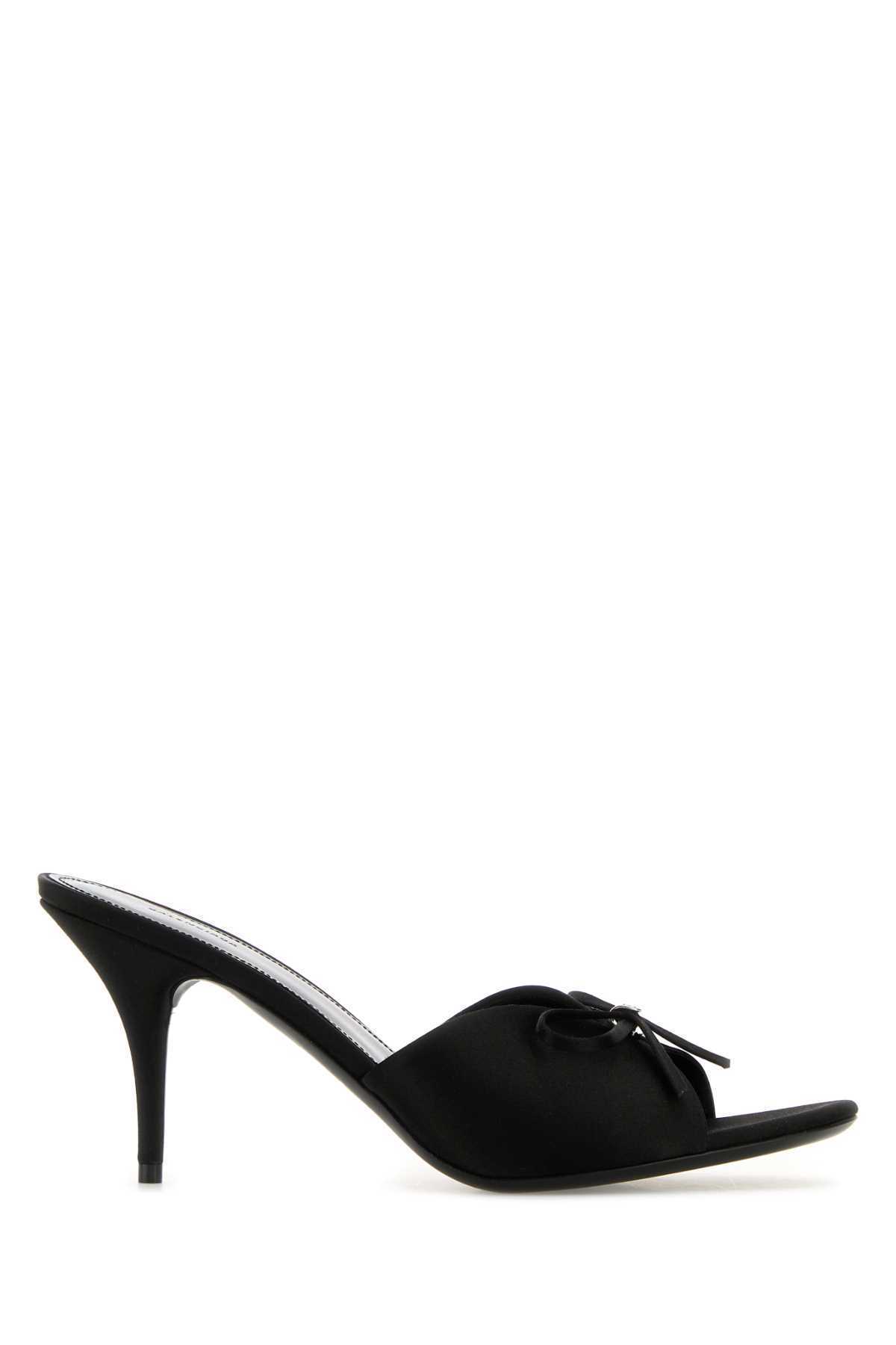 【関税&送料込】Balenciaga Black Satin Knife Bow Mules