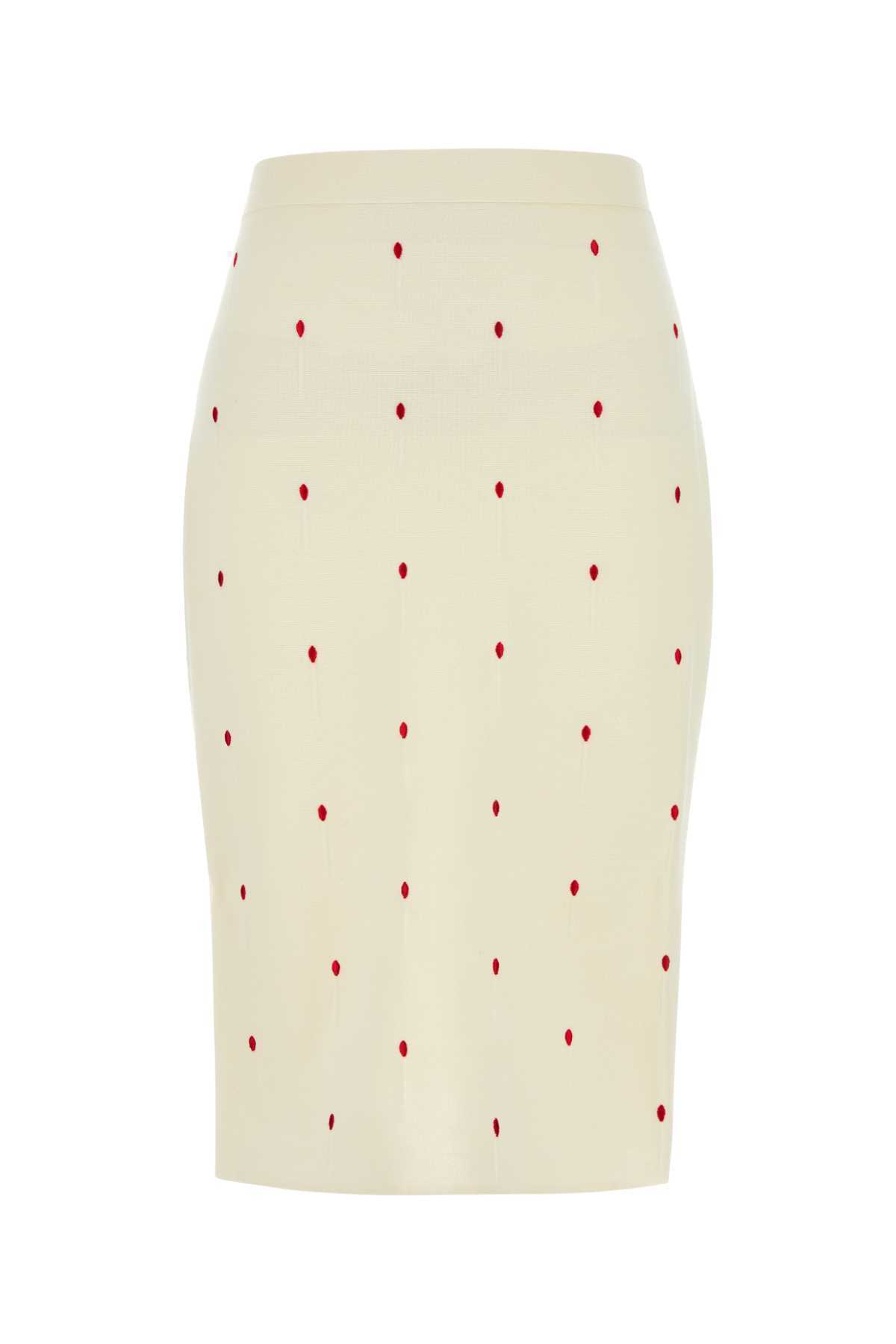 【関税&送料込】Bottega Veneta Embroidered Cotton Blend Skir