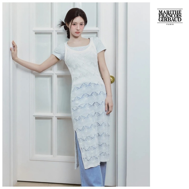 ● MARITHE FRANCOIS GIRBAUD ● CROCHET SLEEVELESS KNIT DRESS