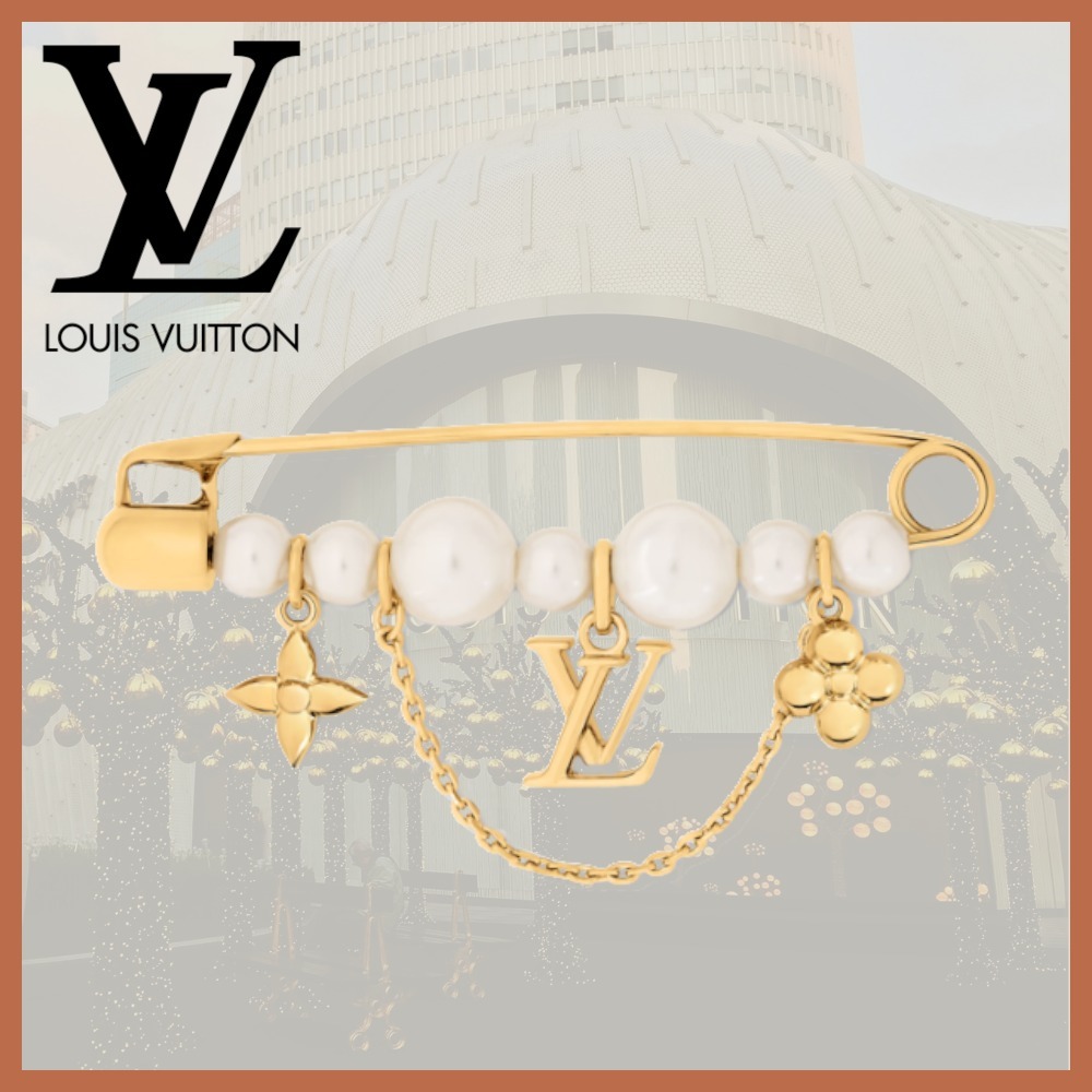 【パーティのお供に♪】LV ブローチ・パール リバー