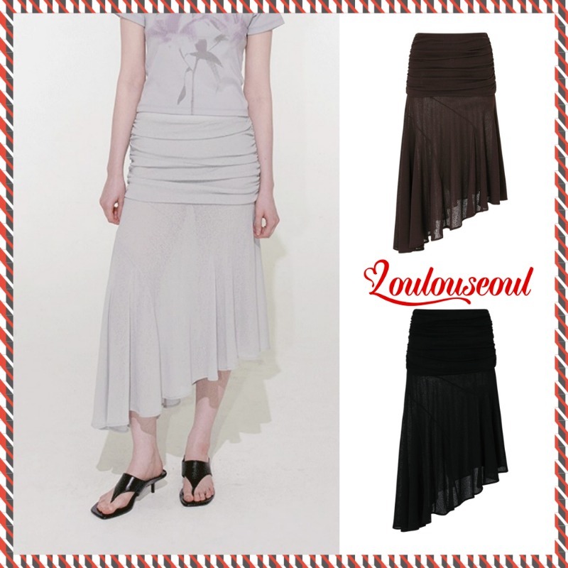 【Loulouseoul】25ss Olivia Shirring Midi Skirt