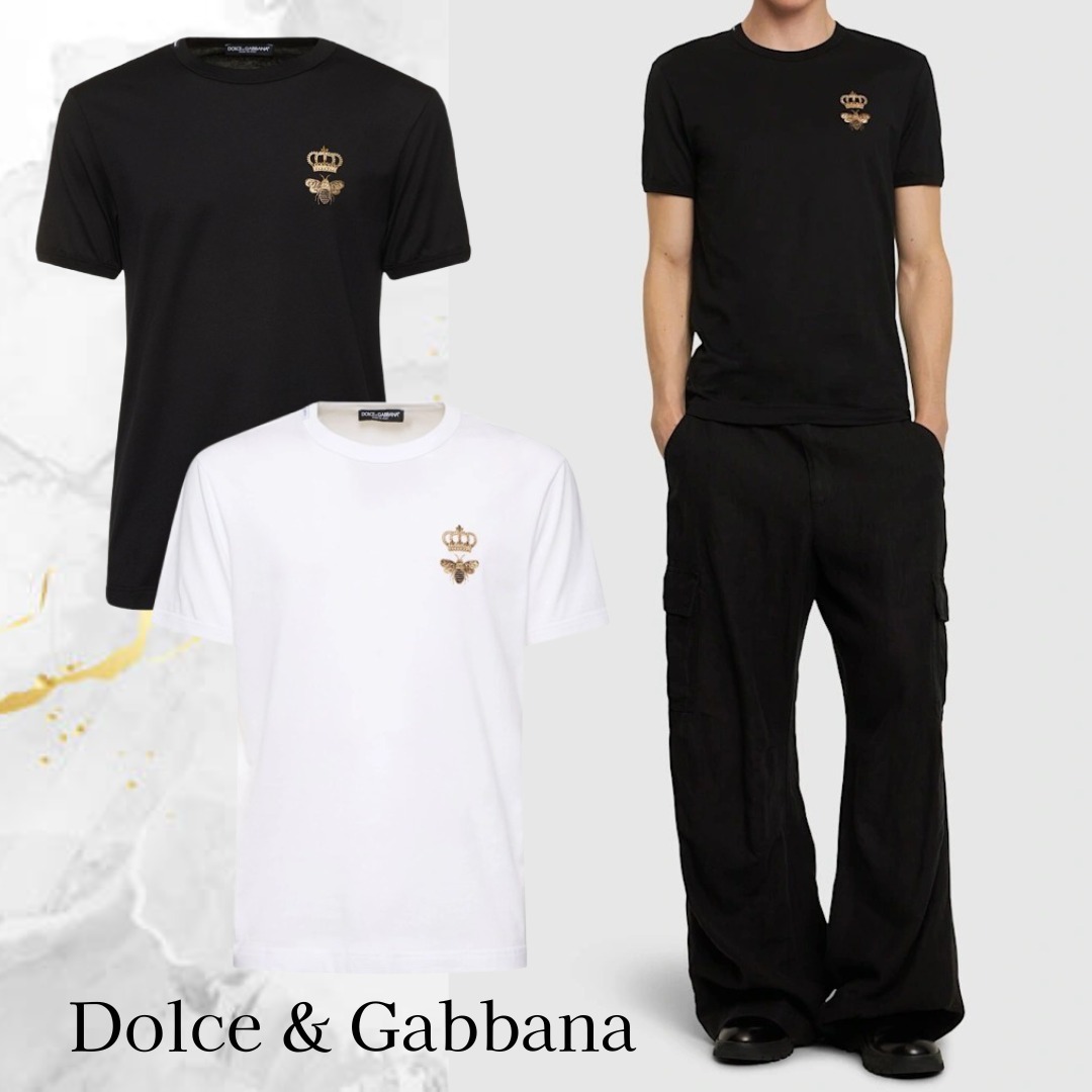 Dolce & Gabbana☆Bee and Crown コットン 半袖 Tシャツ