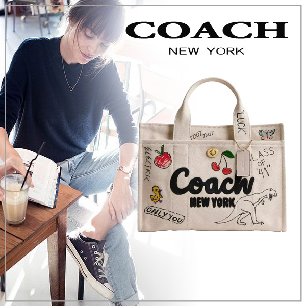 【COACH】コーチ カーゴ トート バッグ・スケッチ プリント