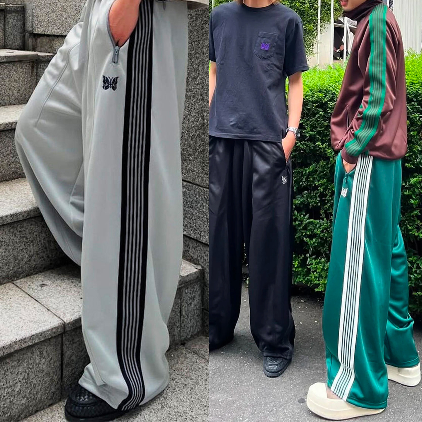【Needles】別注 H.D.TRACK PANT ワイド POLY SMOOTH すぐ届く