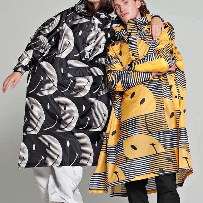 “RAINKISS” RAIN PONCHO スマイリー Sunset